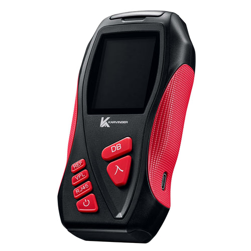 Karvinger KPMOY9 optical power meter, angled view with function buttons