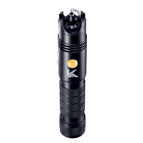 Karvinger KLFO50 visual fault locator, angled view of knurled aluminum body