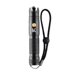 Karvinger KLFO50 50mW visual fault locator with wrist lanyard, front view