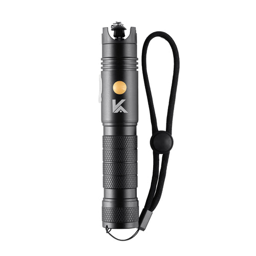 Karvinger KLFO50 50mW visual fault locator with wrist lanyard, front view