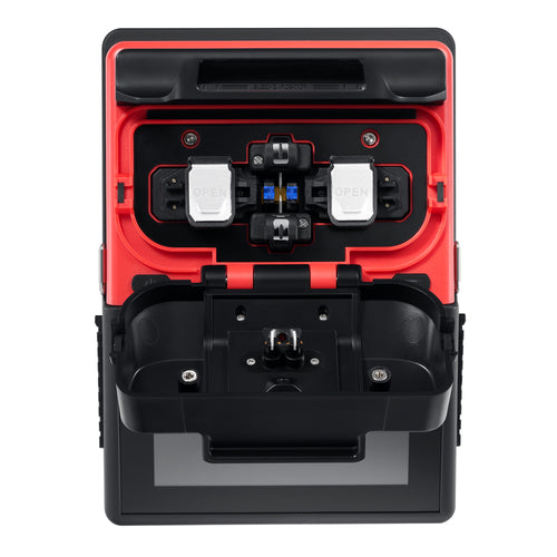 Karvinger KEFOK6 fusion splicer with its complete field kit and aluminum carrying case